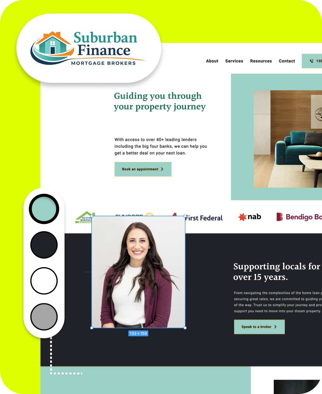Customise your finance website template to your brand