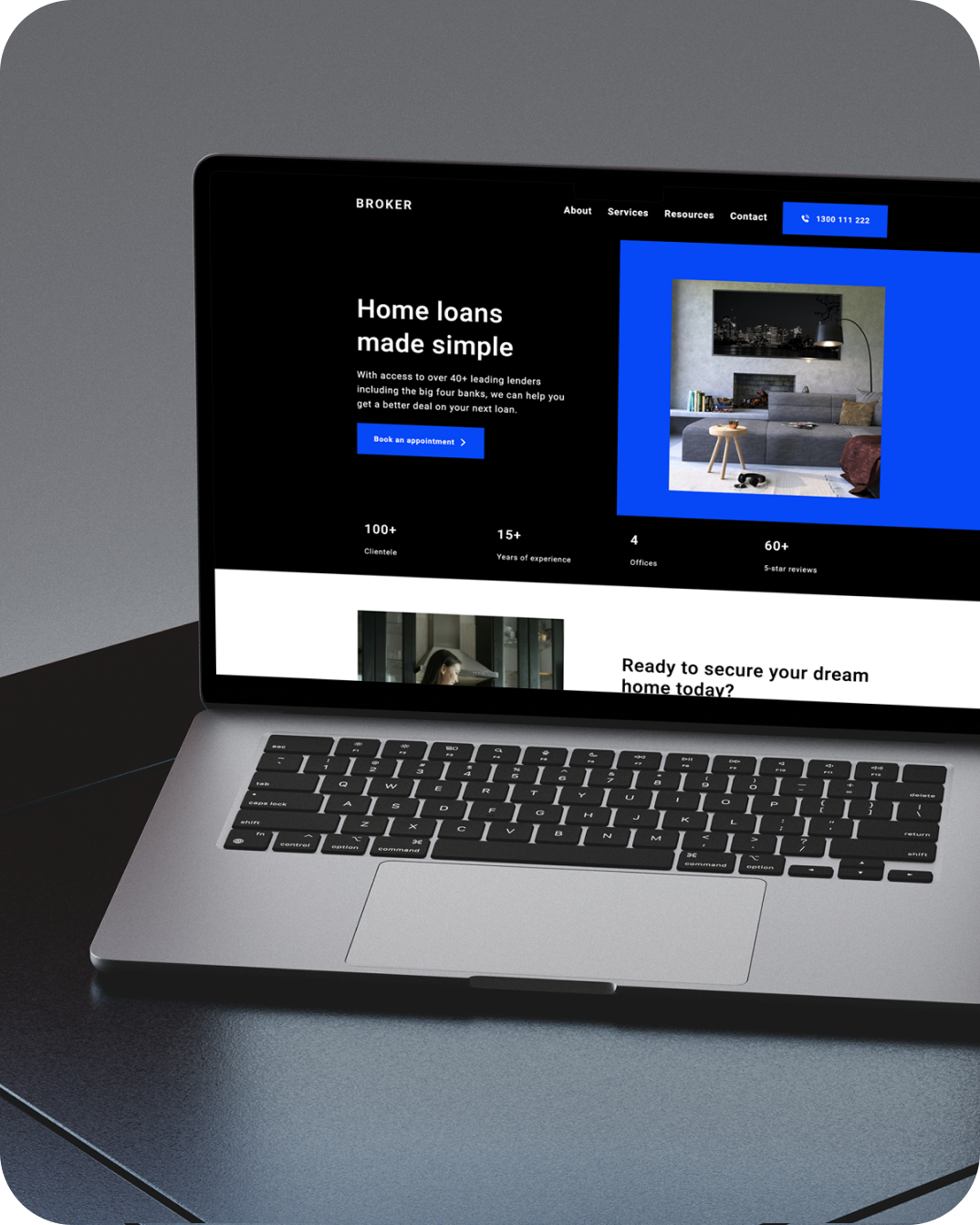 Modern Mortgage Broker Website Template uses expert website design from Australian creatives