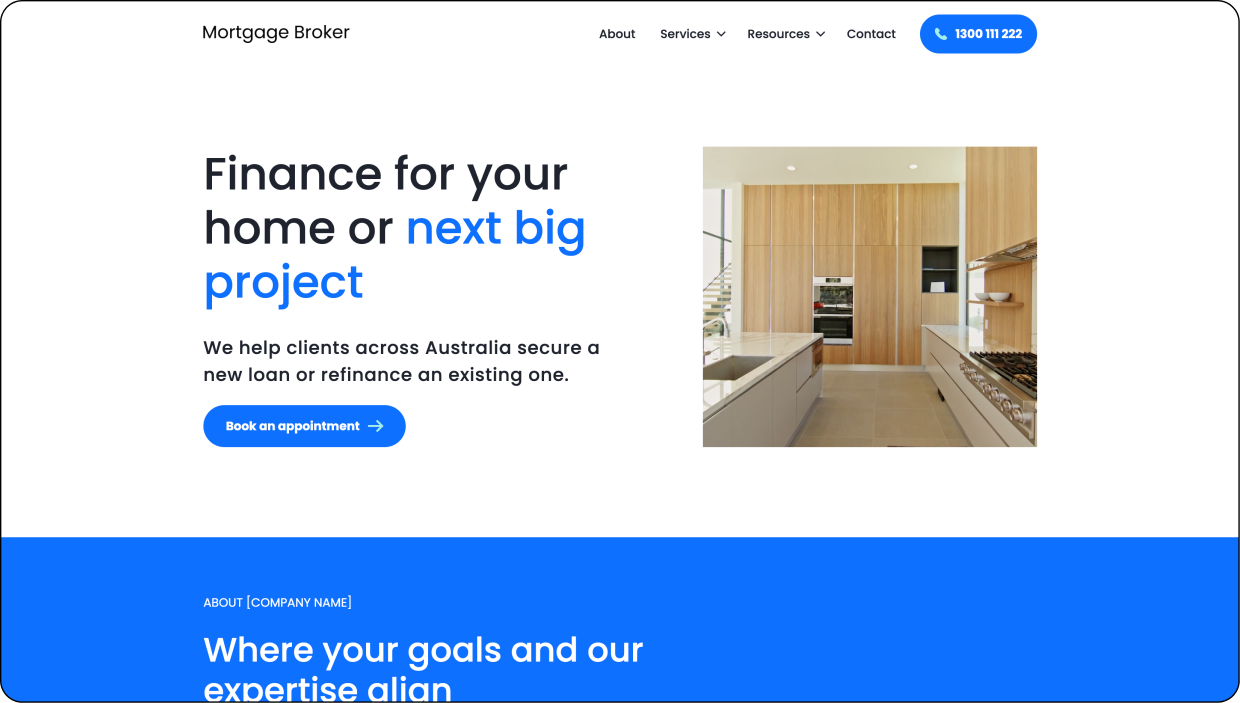 Sky Mortgage Broker Website Template - Homepage