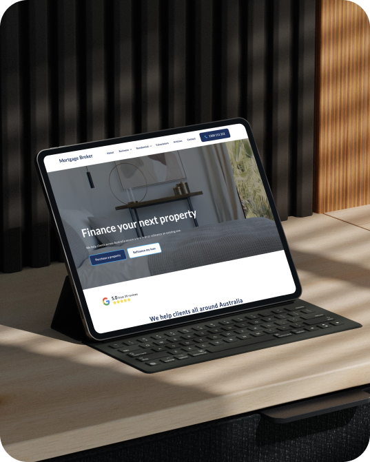 Basic Mortgage Broker Website Template uses expert website design from Australian creatives