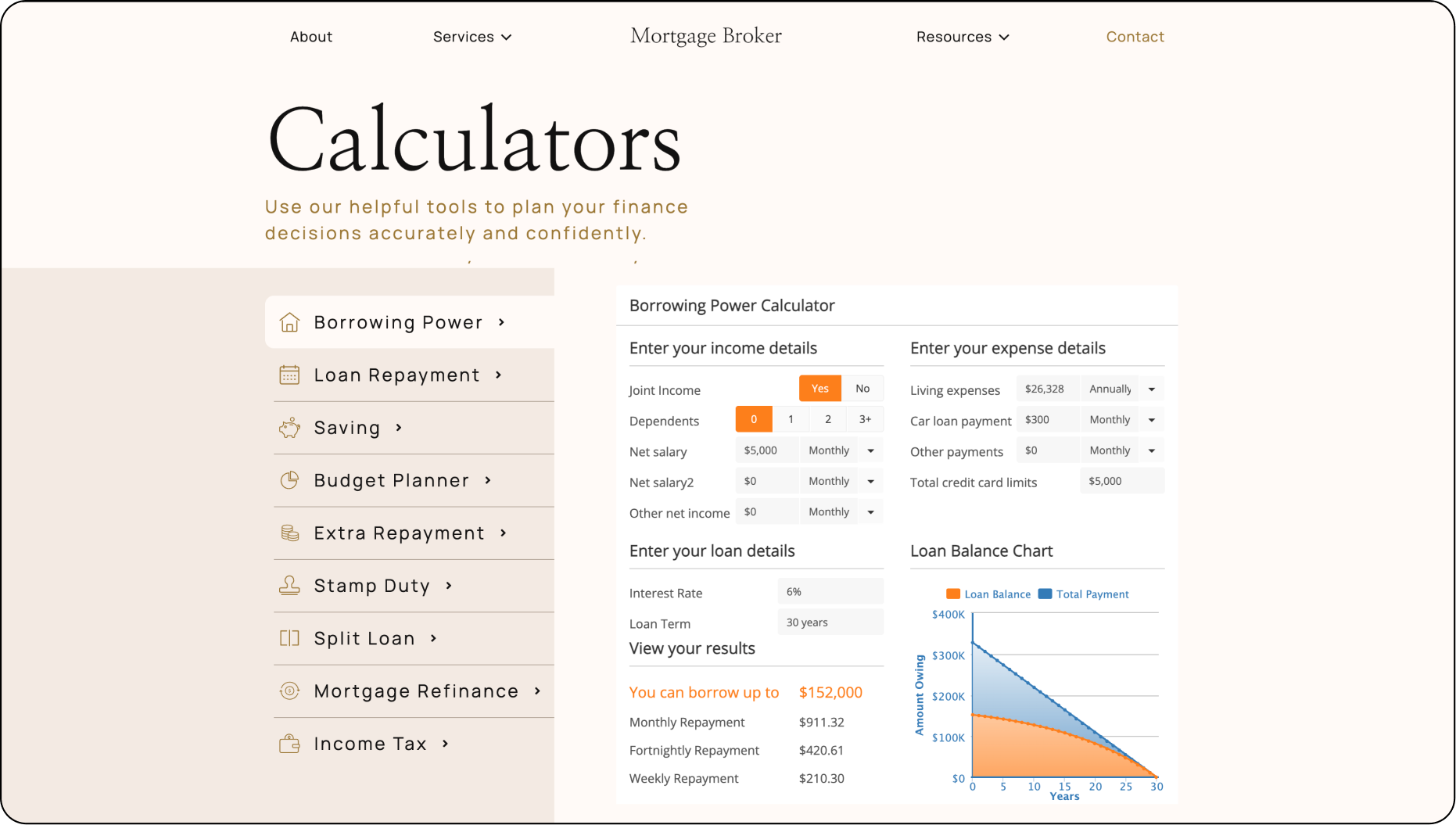 Luxury Broker Website Template - Calculator Integration with FBAA/MFAA