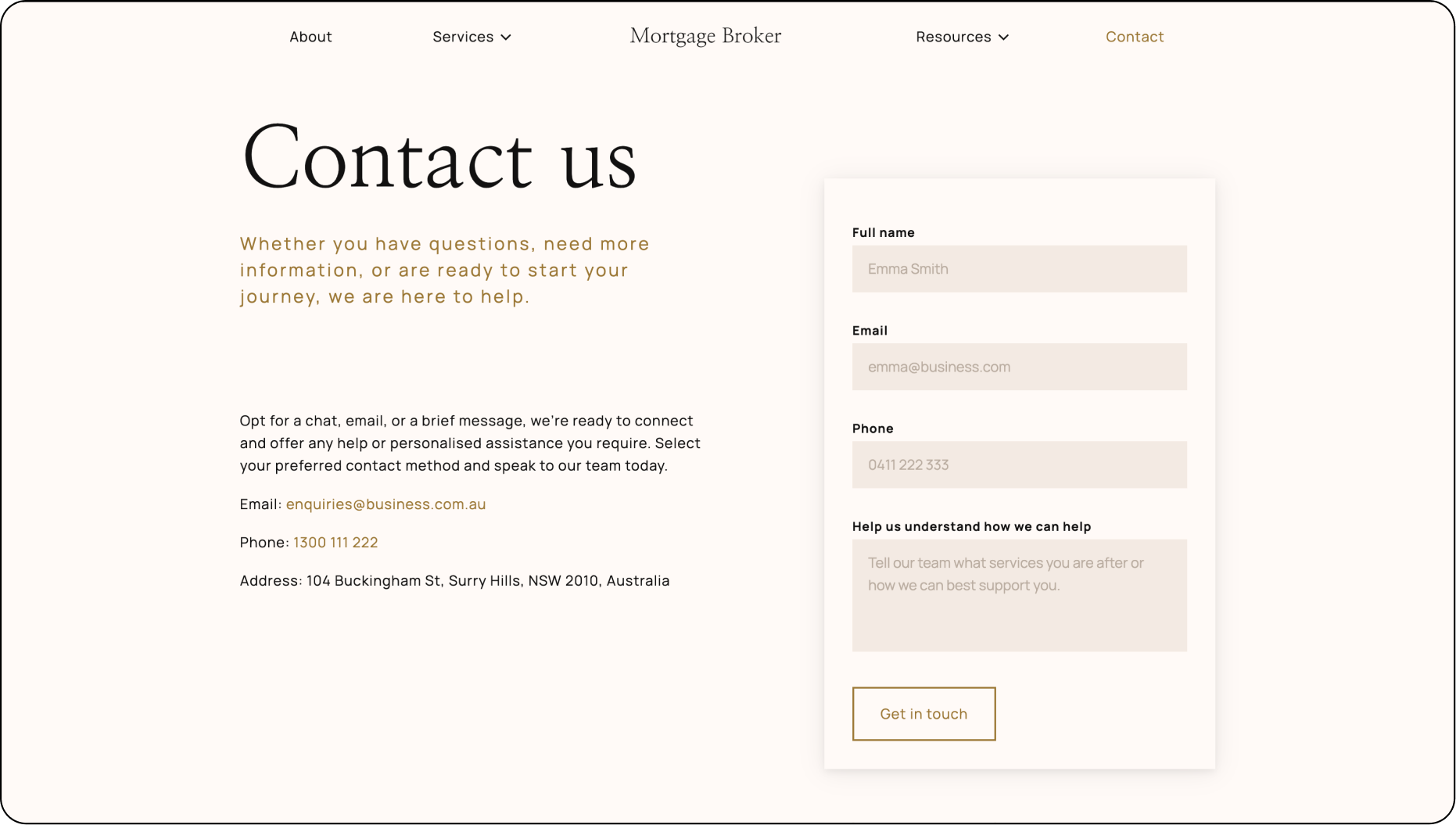 Luxury Broker Website Template - Dynamic forms for mortgage broker lead generation