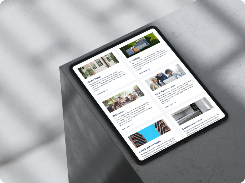 Basic Mortgage Broker Website Template designs - Mobile and responsive look and feel for lead generation across all devices