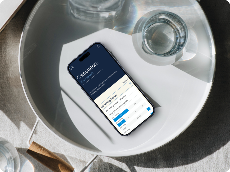 Classic Mortgage Broker Website Template on a mobile device - Calculator Integration with FBAA/MFAA