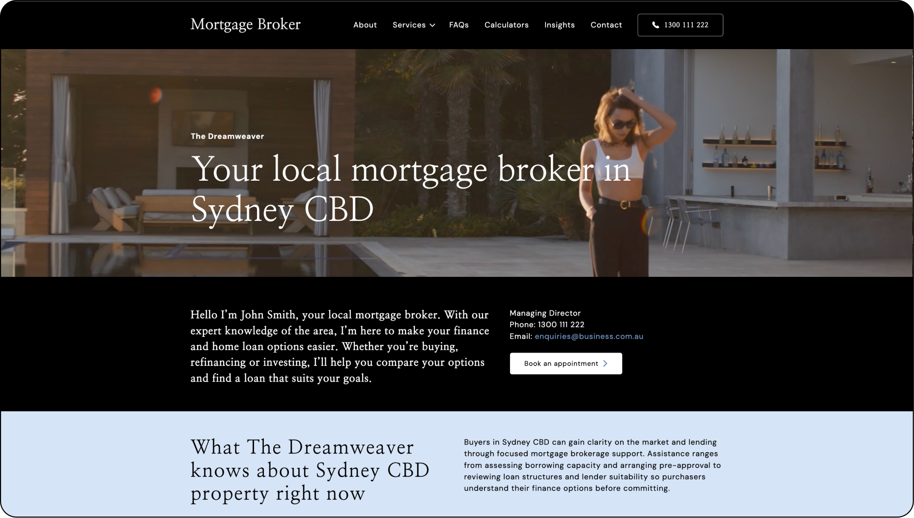 Dreamweaver Mortgage Broker Website Template - Hyper local location page