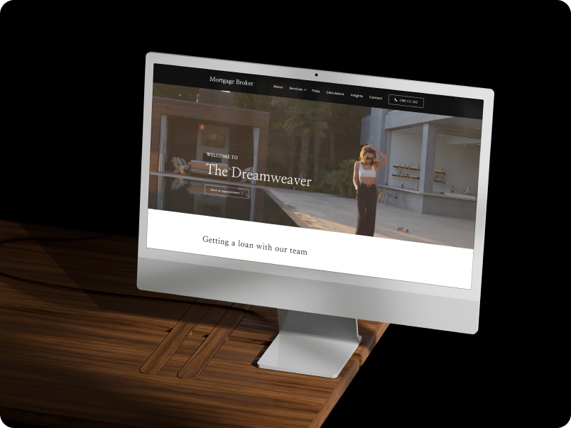 Dreamweaver Mortgage Broker Website Template - Look and feel on desktop