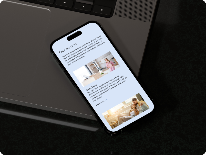 Dreamweaver Mortgage Broker Website Template - Sample mobile and responsive look and feel