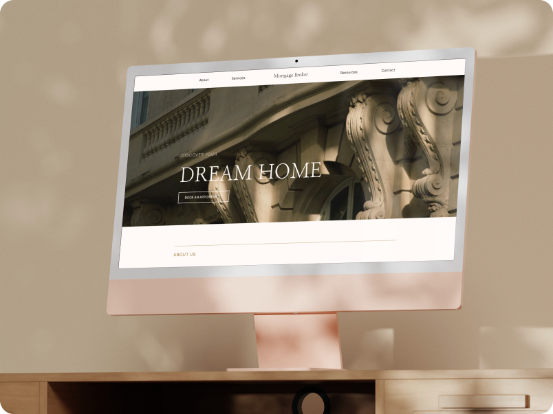 Luxury Mortgage Broker Website Template - Look and feel on desktop