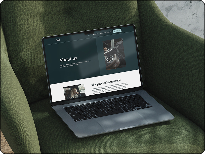 Premium Mortgage Broker Website Template - Look and feel on desktop and laptops