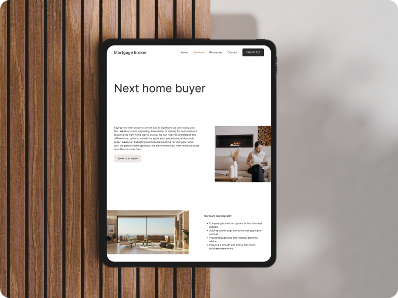 Premium Mortgage Broker Website Template designs - Mobile and responsive look and feel for lead generation across all devices