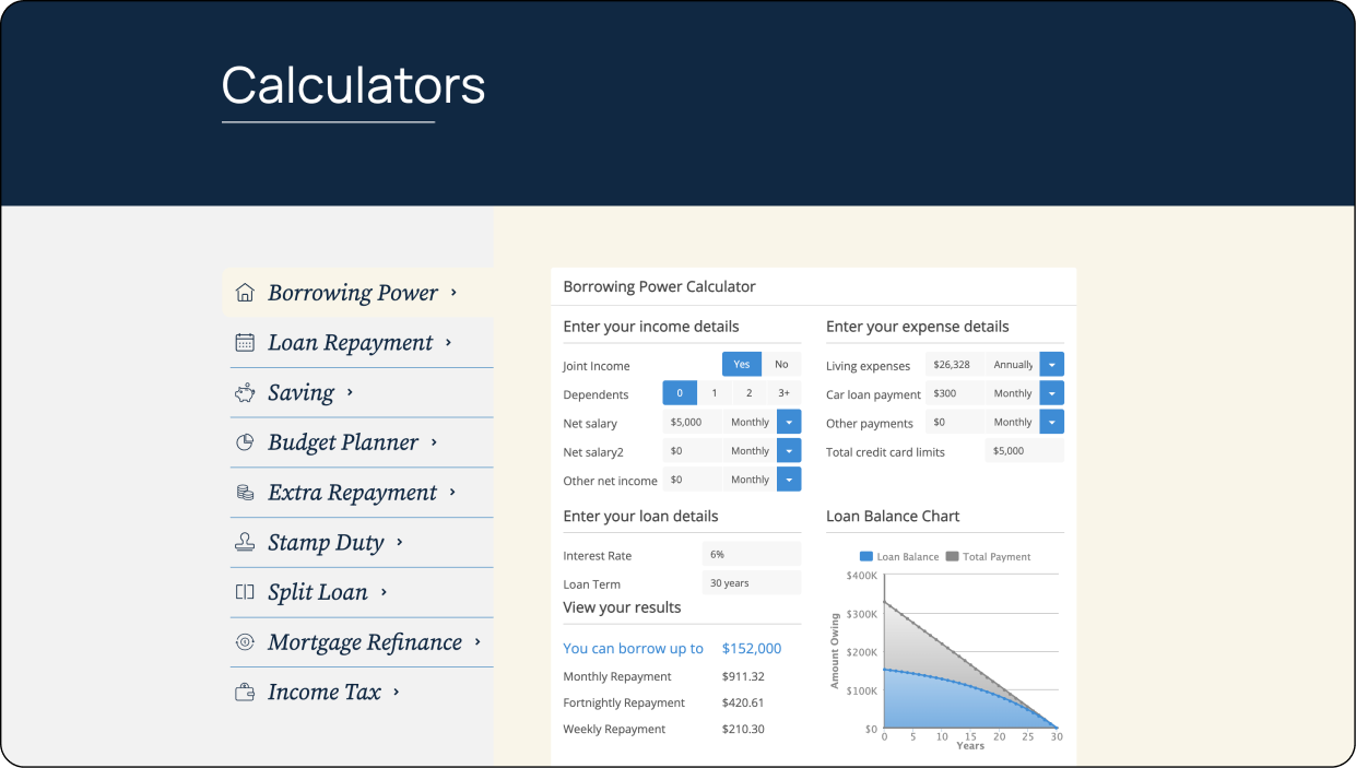 Classic Mortgage Broker Website Template - Calculator Integration with FBAA/MFAA