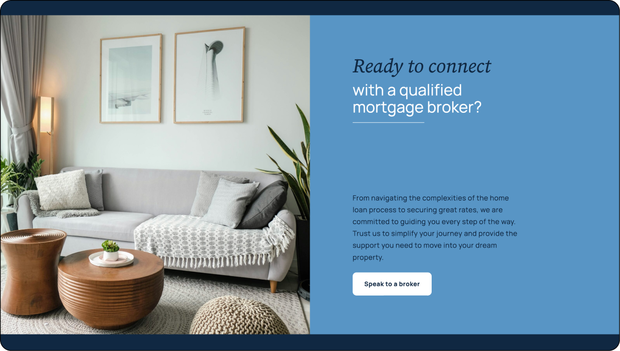 Classic Mortgage Broker Website Template - Lead capture using targeted CTAs for qualified lead generation