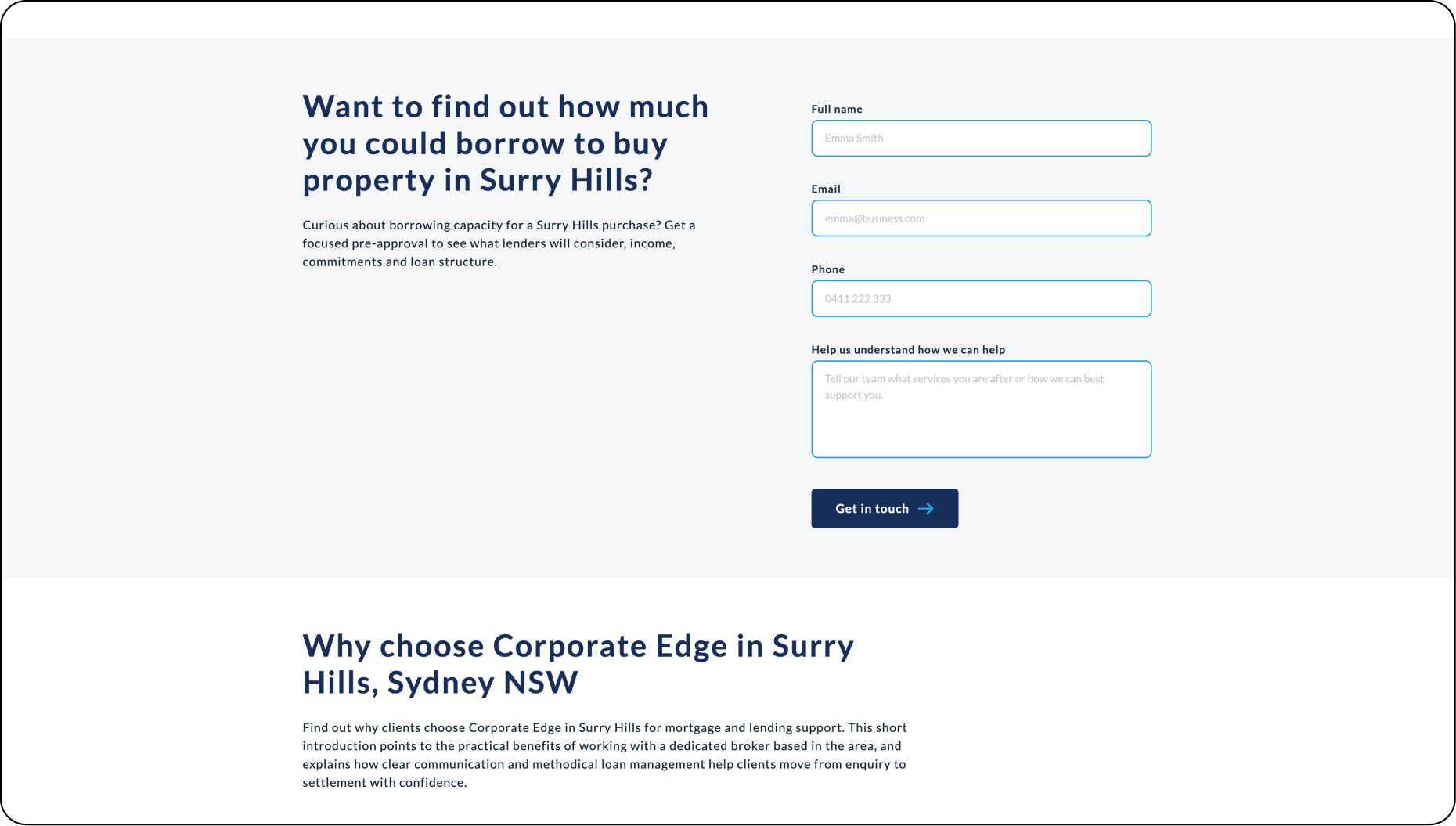 Corporate Edge Mortgage Broker Website Template - Dynamic forms for mortgage broker lead generation