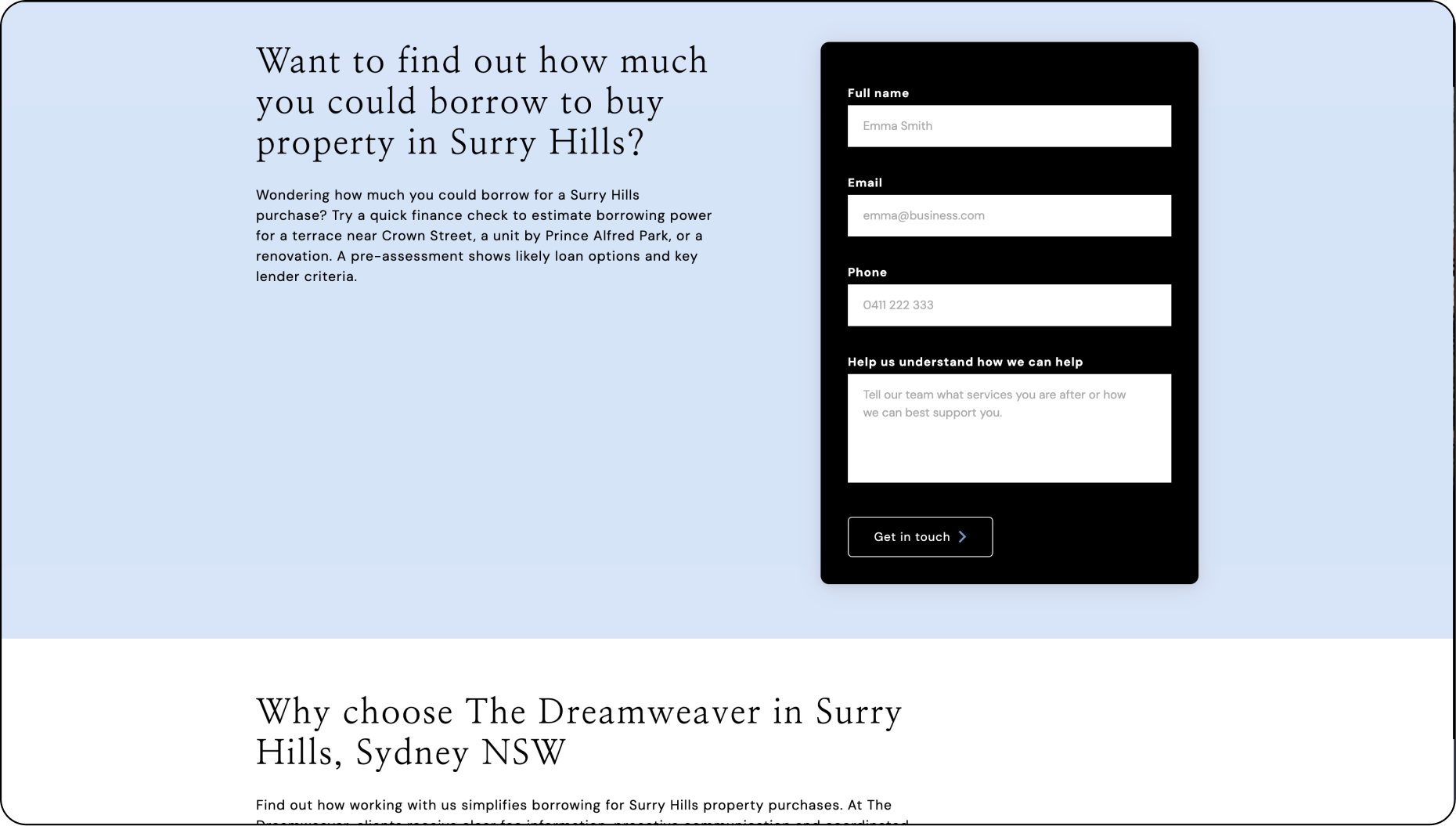 Dreamweaver Mortgage Broker Website Template - Dynamic forms for generated qualified leads for mortgage brokers