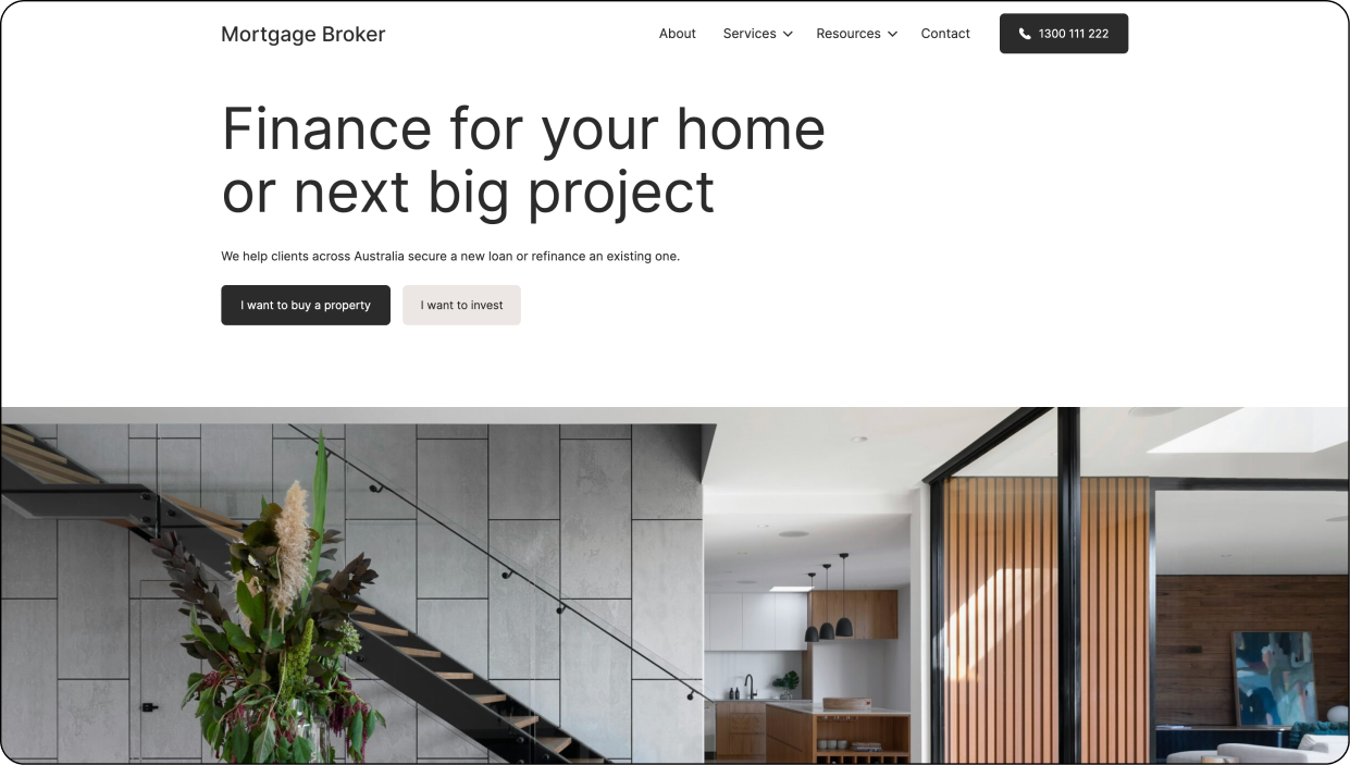 Premium Mortgage Broker Website Template - Homepage